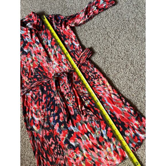 Cabi Abstract Watercolor Jersey Knit Shirt Dress Style 374 Tie Waist Small - Picture 4 of 6